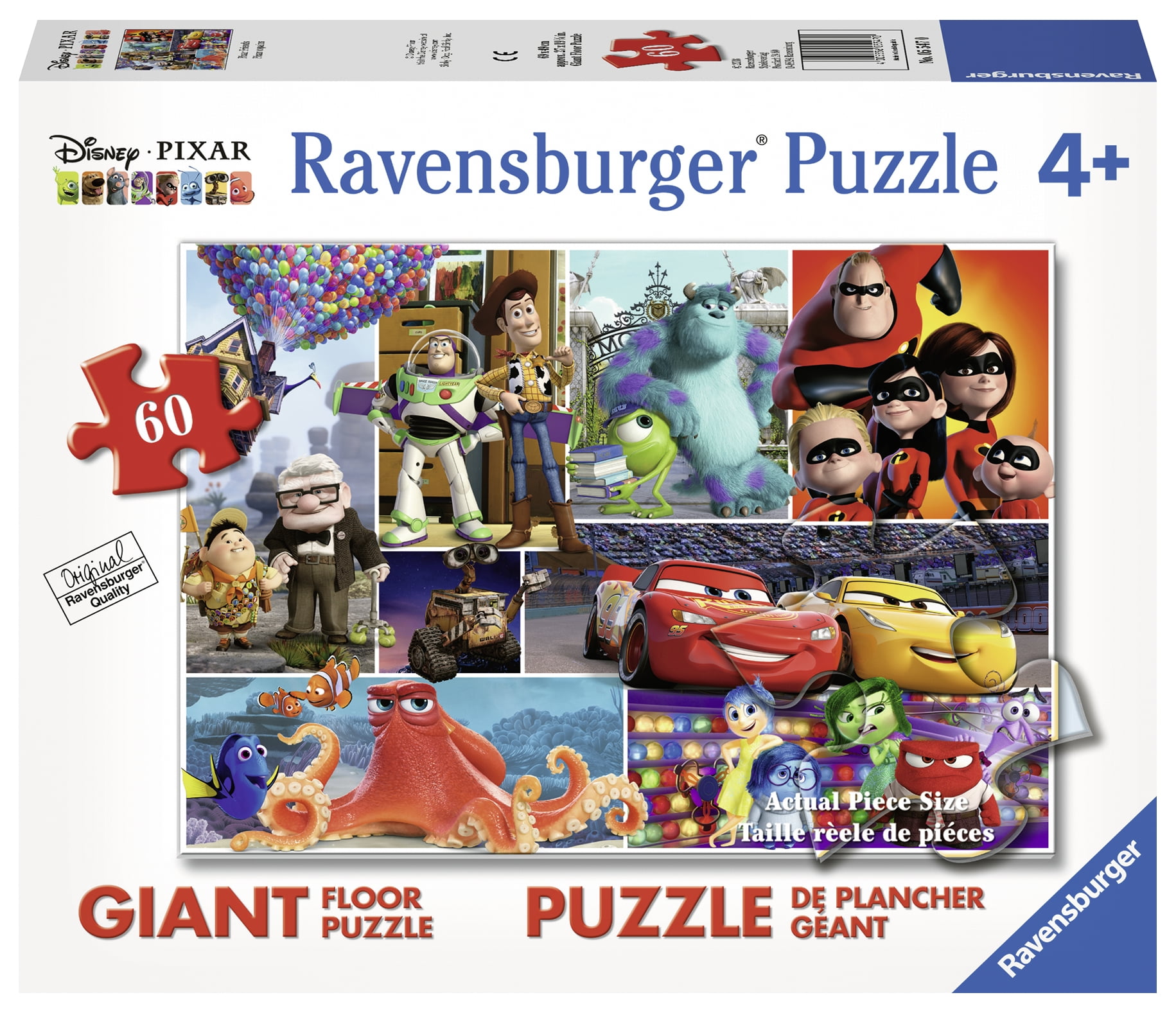 Ravensburger Disney Pixar Giant Floor Jigsaw Puzzles, Cardboard, 60 Piece