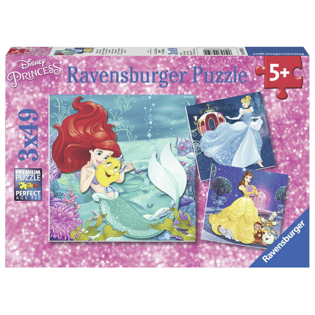 Ravensburger - Disney Princesses - Three 49 Piece Kids Jigsaw Puzzles