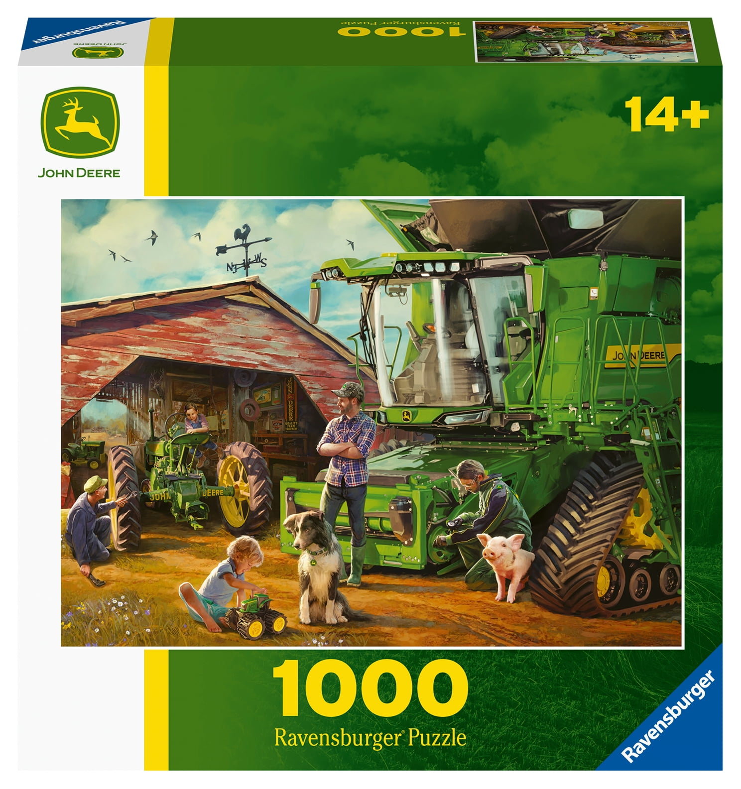 Ravensburger Great Outdoors Puzzle Series, John Deere Then & Now, 300 Piece Jigsaw Puzzle