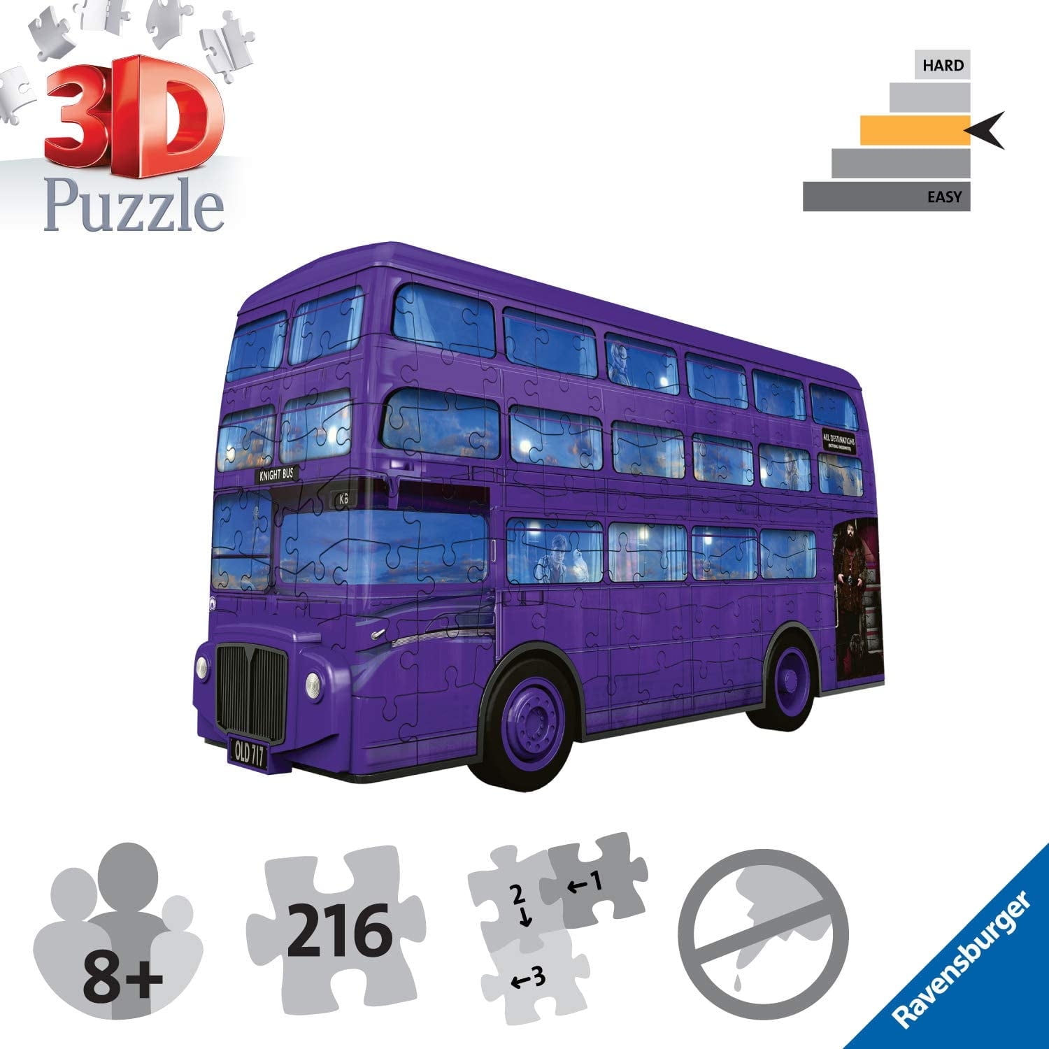 UNIVERSITY GAMES 08432 Instructions de puzzle 3D Harry Potter Knight Bus