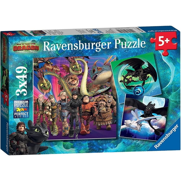 Ravensburger : Puzzle 3x49pcs / Tame the dragons