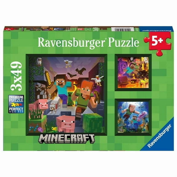 Ravensburger, Minecraft 3X49 Piece Puzzle