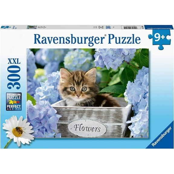 Ravensburger Puzzle 300 pcx SSL Cat in the basket 12894 approx 19 x 14 inches
