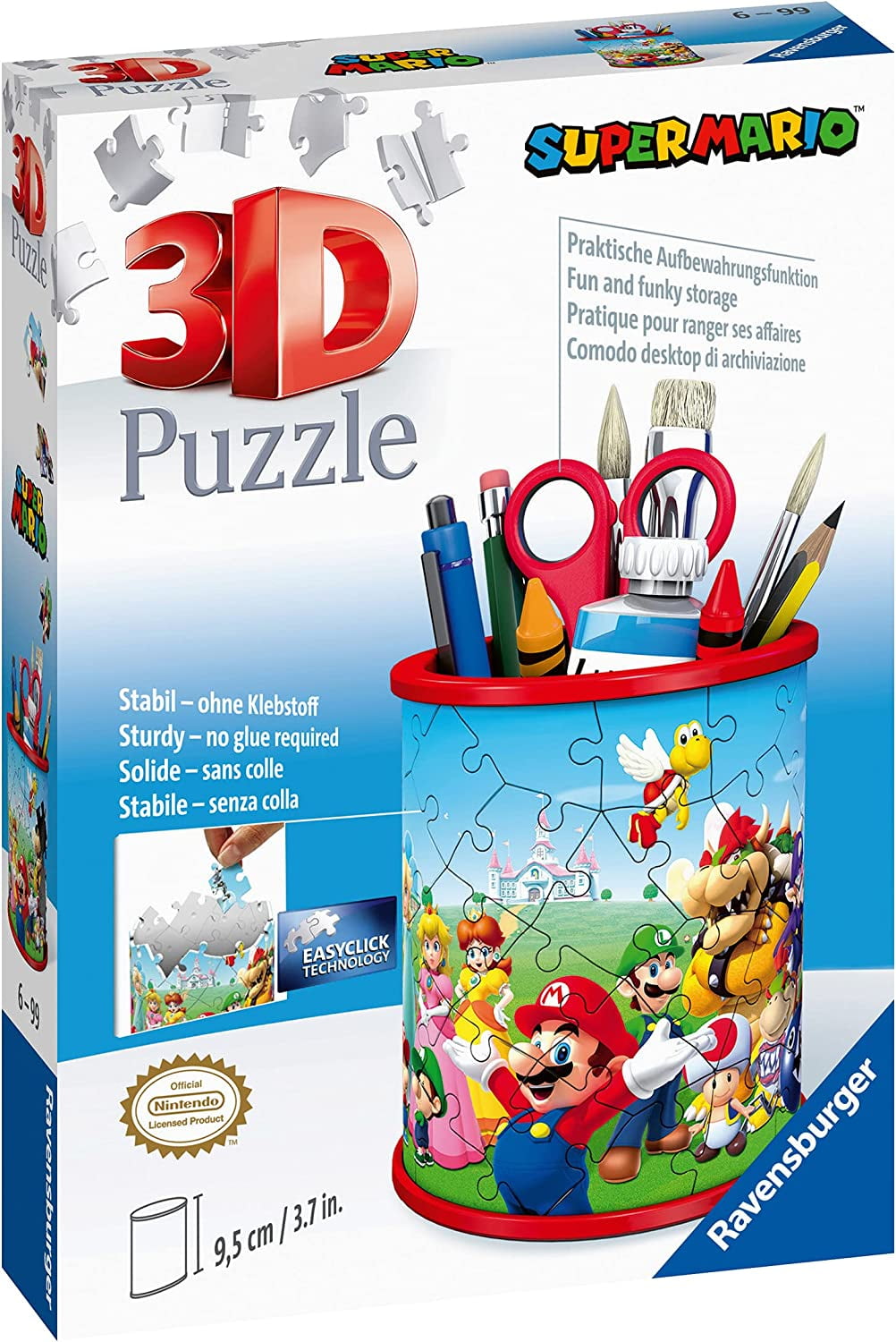 Ravensburger Super Mario Brothers Pencil Pot 3D Jigsaw Puzzles for Kids Age  6 Years Up - 54 Pieces - No Glue Required 