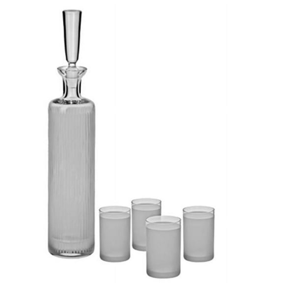 Ravenscraft Crystal W7383 Crystal Vodka Decanter Set- Set of 5