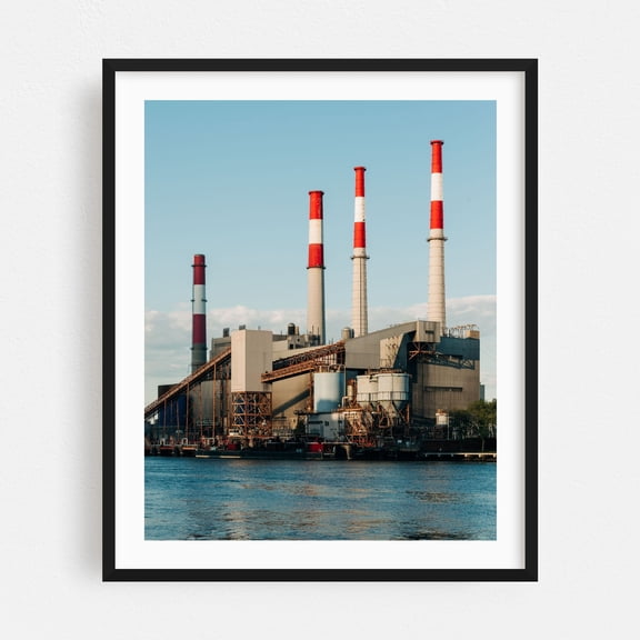Ravenswood Generating Station 02 - Manhattan New York Photography Industrial Architecture City Skyline Black Framed Wall Art Print 6 x 8 inches