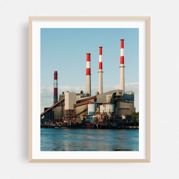 Ravenswood Generating Station 02 - Manhattan New York Photography Industrial Architecture City Skyline Oak Framed Wall Art Print 6 x 8 inches