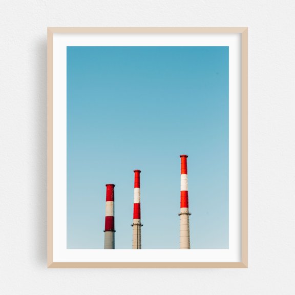 Ravenswood Generating Station 03 - Manhattan New York Photography Architecture Industrial Minimalist Modern Art Oak Framed Wall Art Print 6 x 8 inches