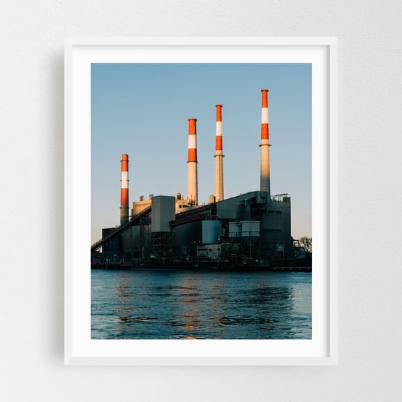 Ravenswood Generating Station - Manhattan New York Photography Industrial Architecture White Framed Wall Art Print 6 x 8 inches