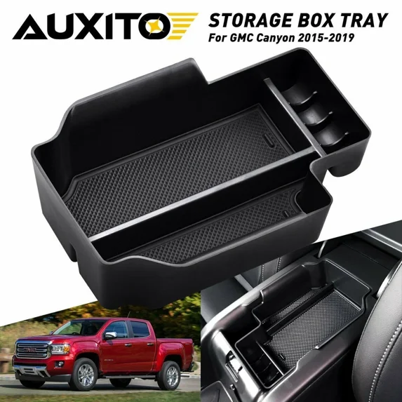 Raveoli Cart Center Console Organizer Tray for Toyota Tacoma (2019-2023) Double-Layer Armrest Storage Box with Non-Slip Design