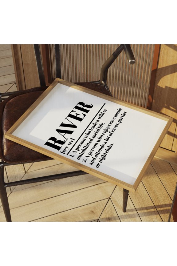 Raver Print Dictionary Print Definition Wall Art Home Decor Monochrome Quote Raving