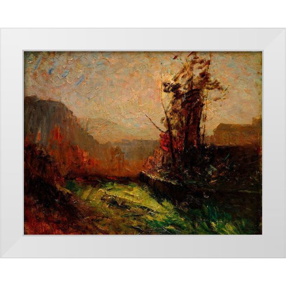 Ravier, Francois-Auguste 14x12 White Modern Wood Framed Museum Art Print Titled - Cremieu, Seen from Chaillonnette