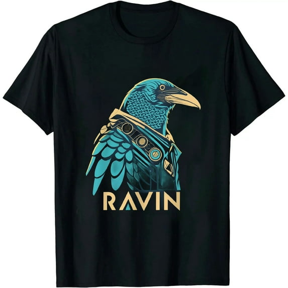 Ravin Raven Rave Party Neon Bird Funny Tee T-Shirt