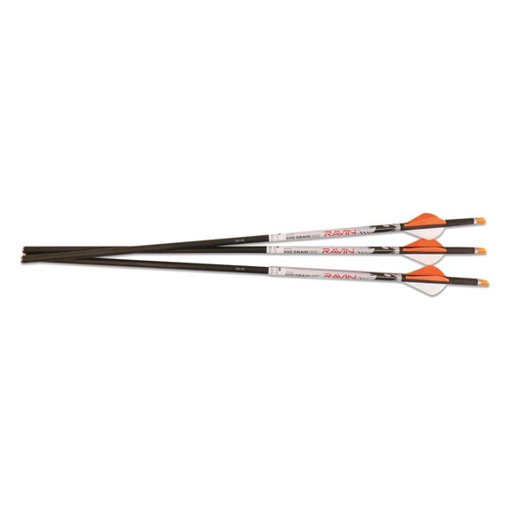 Ravin R144 .001 XK5 Lighted Carbon Crossbow Arrows, 500 Grain, 20-Inch (3-Pack)