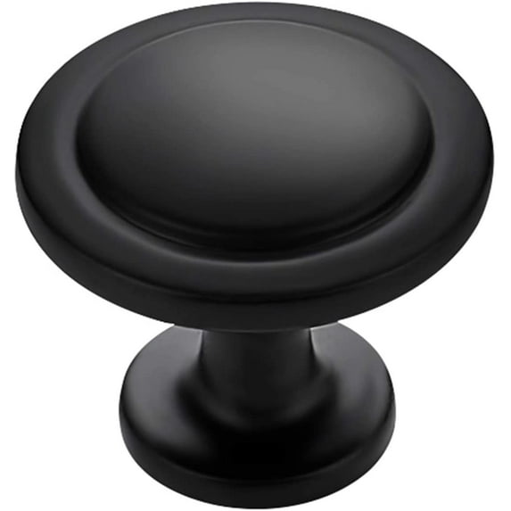 Ravinte, 1-1/4 in Diameter Cabinet Knob Zinc Alloy Black 30 Piece