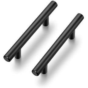 Ravinte 10 Pack 3" Hole Center Kitchen Cabinet Handles Black Cabinet Pulls Stainless Steel Bar Pulls 5" Overall Length