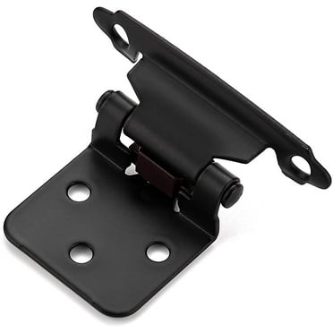 Ravinte 10 Pack 5 Pairs 1/2 inch Overlay Cabinet Hinges Matte Black Semi-Concealed Cupboard Hinges Face Mount Self-Closing Cabinet Hinges