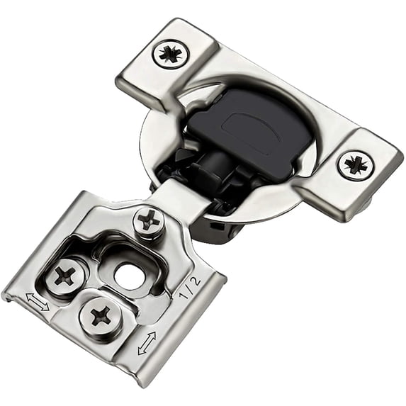 Ravinte 10 Pack 5 Pairs 1/2 inch Overlay Soft Close Hinges for Kitchen Cabinet Hinges Satin Nickel Hidden Hinges Stainless Steel Concealed Hinge self Closing