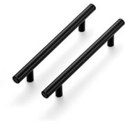 Ravinte 10 Pack 7-3/8 Inch Black Cabinet Pulls Kitchen Drawer Handles 5 inch Hole Center Matte Black Cabinet Hardware Stainless Steel
