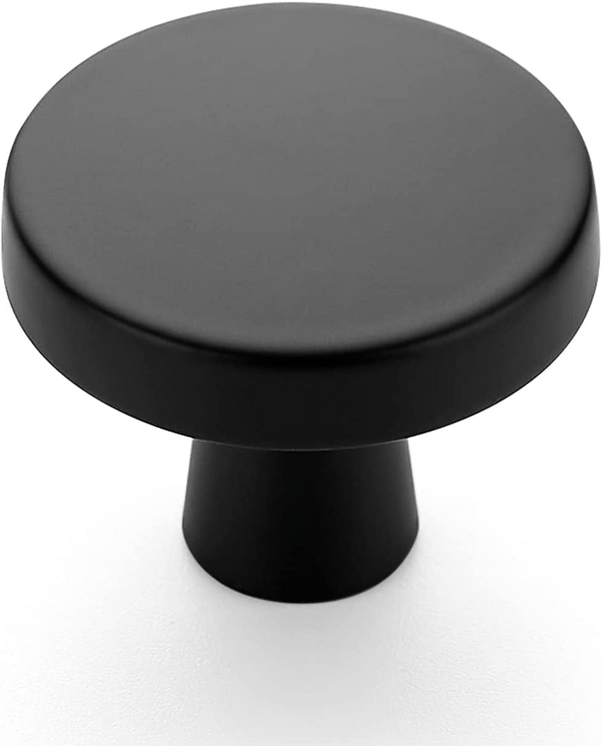 Matte Black Round Zinc Alloy Cabinet Knobs, 10-Pack