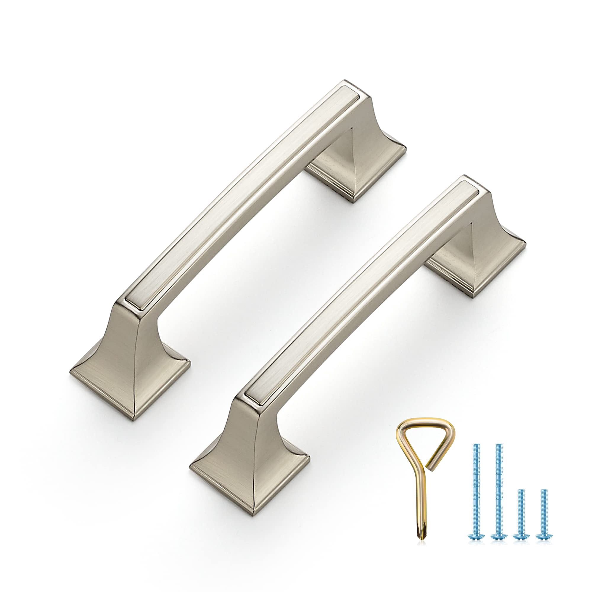 Ravinte 10 Pack Kitchen Cabinet Handles Drawer Pulls Brushed Nickel 3 ...