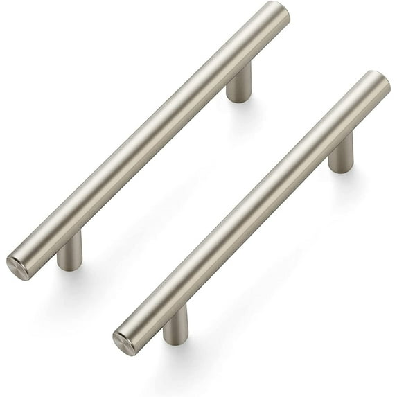 Ravinte 25 Pack 6-3/8" Cabinet Pulls Brushed Nickel Stainless Steel Kitchen Drawer Pulls Cabinet Handles 4" Hole Center