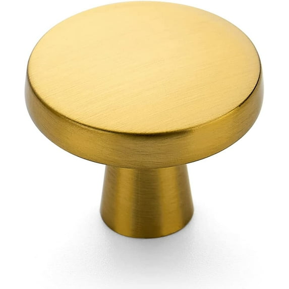 Ravinte 30 Pack Drawer Pulls 1-1/4 Inch Kitchen Cabinet Knobs Solid Round Dresser Drawer Knobs Brushed Brass Dresser Knobs Drawer Knobs Simple Cabinet Hardware For Cupboard Drawer Pulls