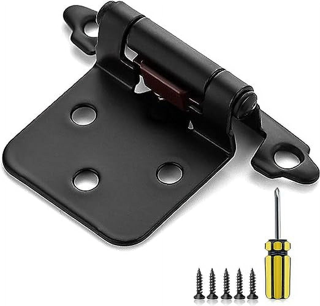 Ravinte 60 Pack 30 Pairs 1/2 inch Overlay Hinges Matte Black SemiConcealed Cupboard