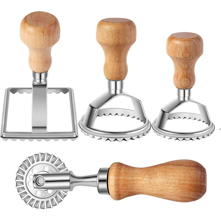 Cotswold Homeware Co Complete Pasta Making Tool Set Includes Two Ravioli Stamp Maker Cutter with Roller Wheel Set, Two Pasta Rolling Pins, Gnocchi Board. by Cotswold