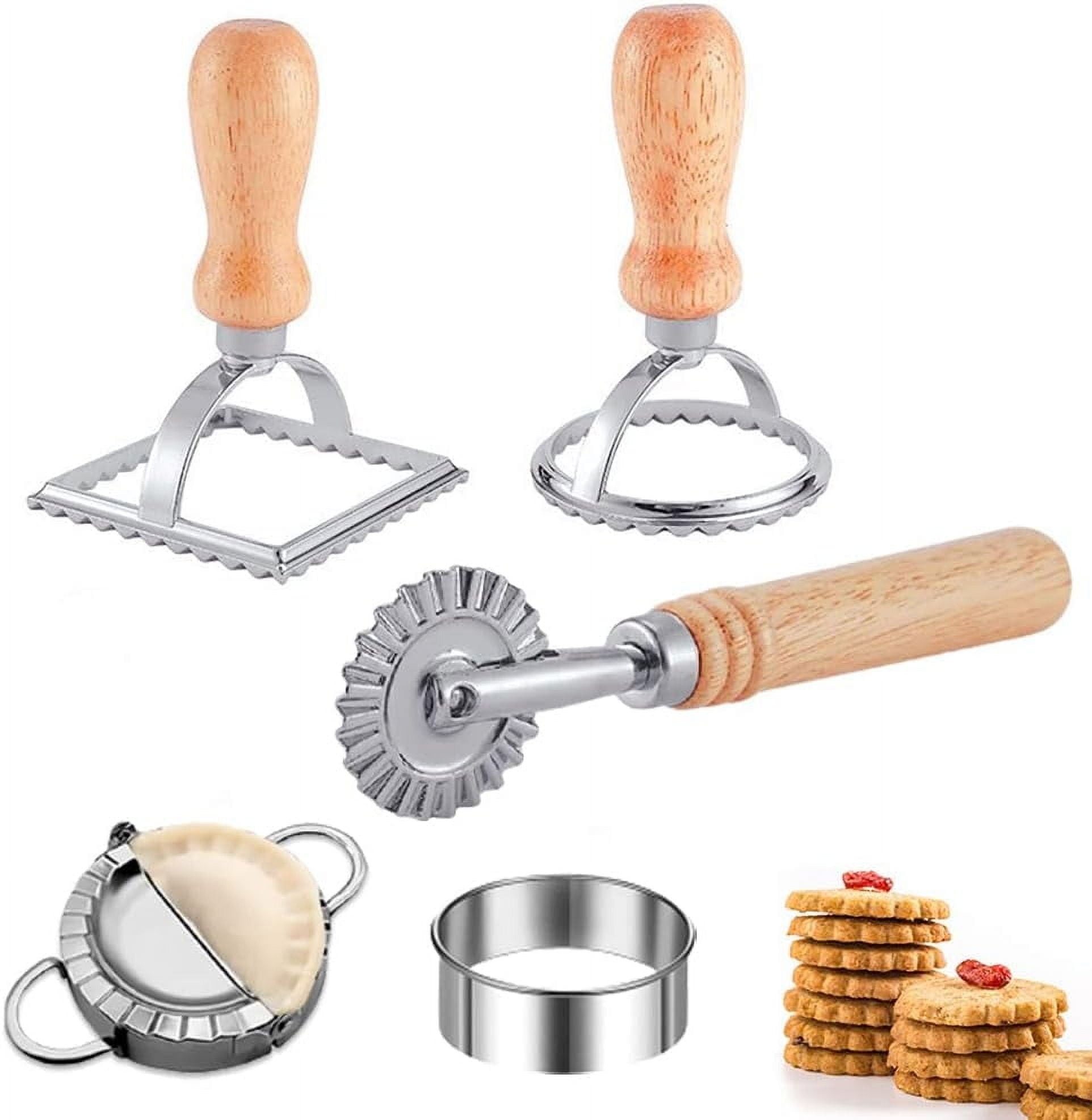 Ravioli Cutter Wheel Set of 5, Ravioli Maker Cutter with Roller Wheel