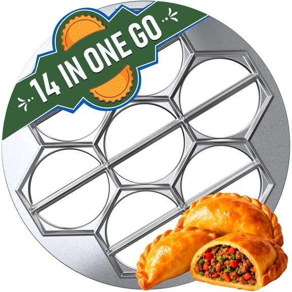 Ravioli & Empanada Maker – Heavy-Duty 14-Slot Mold Press for Homemade Dumplings, Pierogi, Pastries, Samosas, Turnovers & More – Multi-Kitchen Tool for Global Recipes