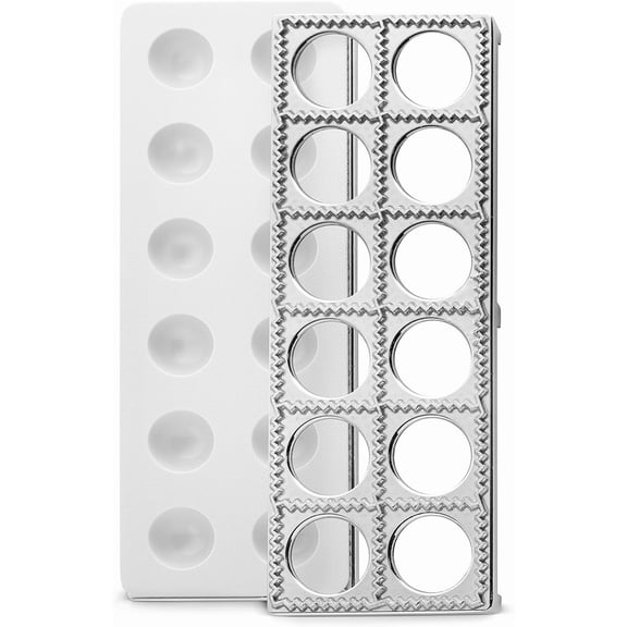 Ravioli Maker Press | Pelmeni Mold, Pierogi Press, Potsticker Meat Pie Dumpling Maker, Ravioli Stamp Pasta Making Kit, Pasta Making Tools, Ravioli Press Mold | Makes 12 Ravioli, 1. 5