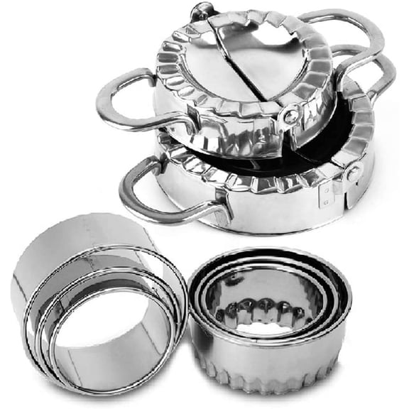 Ravioli Maker Set, 2 Pack Stainless Steel Pierogi Dumpling Maker Wrapper Pastry Dough Press Pie Empanada Press Mould Pastry Crimpers, Pelmeni Dumplings - Home Cooking Kitchen Accessories