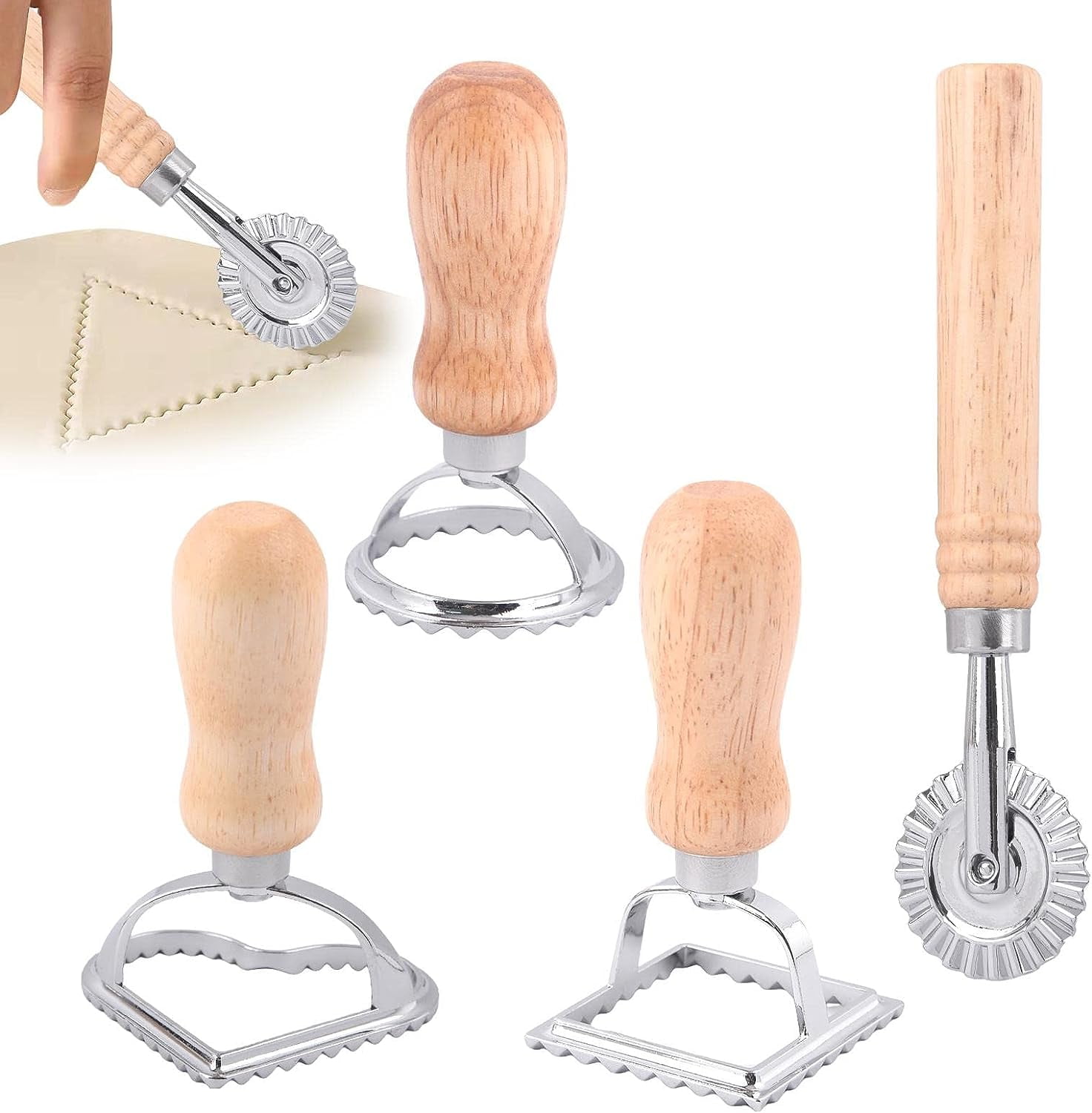 Ravioli Stamp Maker Cutter with Roller Wheel Set, Ravioli Maker with