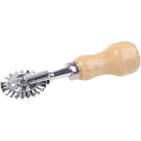 Ravioli Stamp Set, Ravioli Cutters with Wooden Handle and Fluted Edge Pastry Cut Large round mold 4#