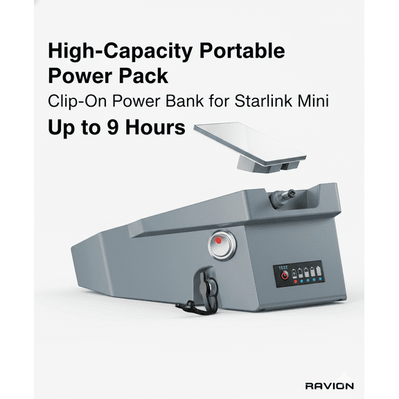 Ravion® Starlink Mini Battery – High-Capacity Clip-On Portable Battery Dedicated Portable Power Solution Engineered Exclusively for Starlink Mini