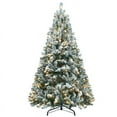 thumbnail image 1 of Ravishing 7Ft Pre-Lit Hinged Artificial Christmas Pine Tree w/ Snow Flocked Branches &400 Lights, 1 of 7
