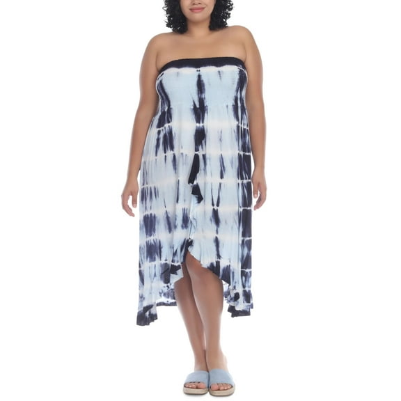 Raviya Women's Strapless Dress Swim Cover-Up  (L, Navy Multi)