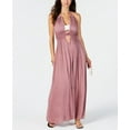 thumbnail image 1 of Raviya Women's Halter-Top Maxi Dress Swim Cover-Up (L, Blush), 1 of 3