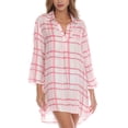 thumbnail image 1 of Raviya Women's Plaid Swim Cover Up Tunic Swimsuit Pink Size Large, 1 of 3