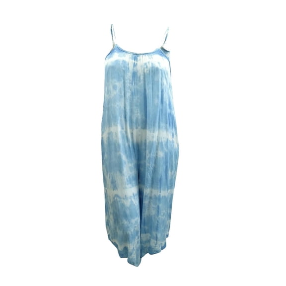 Raviya Women's Tie-Dyed Jumpsuit Swim Cover-Up (L, Misty)