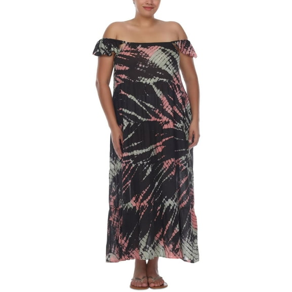 Raviya Womens Plus Tie-Dye Dress Cover-Up