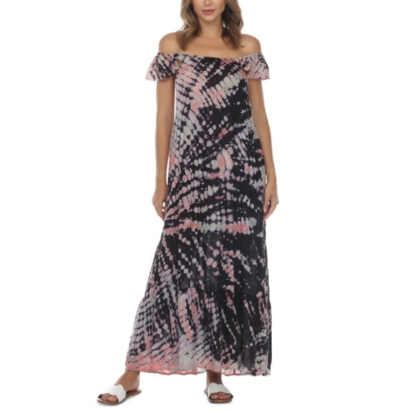 Raviya Womens Ruffled Tie-Dye Cover-Up