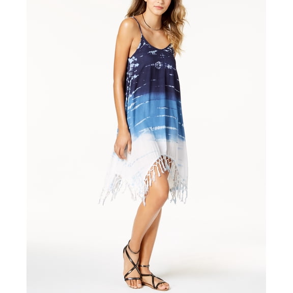 Raviya Womens Solid Fringed Cover Up Size M