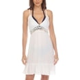 thumbnail image 1 of Raviya Women's Sleeveless Flutter-Hem Dress Swim Cover-Up (XL, White), 1 of 2
