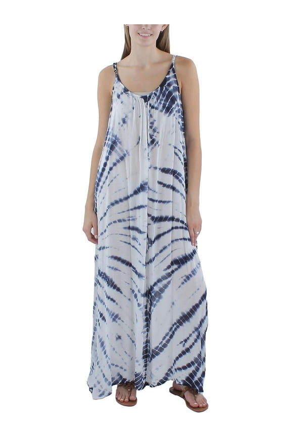 Womens Tie-Dye Rayon Maxi Dress