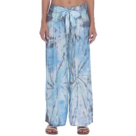 Raviya Womens Tie-Dye Tie Waist Cover-Up Bottoms Blue XL New