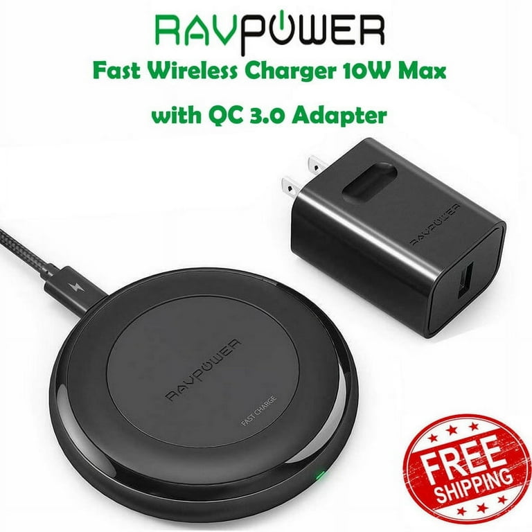 RAVPower Wireless Charger, 10W Max Fast Charge Wireless