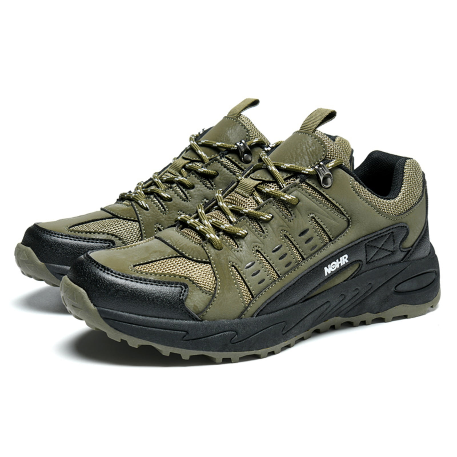 Ravr Road Men‘s Hiking Shoes Sturdy Thick Outsole Soft Insole Leather Upper,Water-Proof Warmth Lightweight Wear-Resistant Insulative Anti-Slip Outdoor Trekking Shoes for Climbing