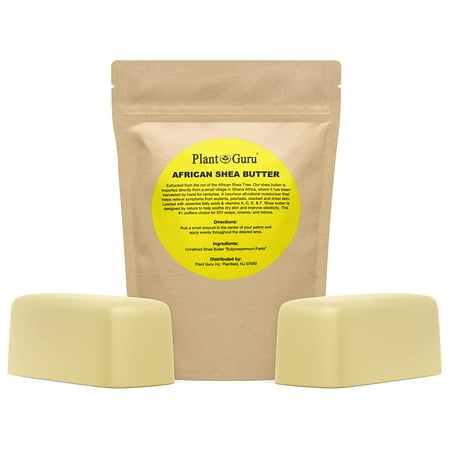 Raw African Shea Butter 2 lbs. Bar Unrefined 100% Pure Natural Ivory Imported From Ghana DIY Crafts, Body, Lotion, Cream, lip Balm, Soap Making, Eczema, Psoriasis And Aid Stretch Marks.